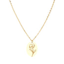 Halskette Your Flower - vergoldet - Mohnblume - August