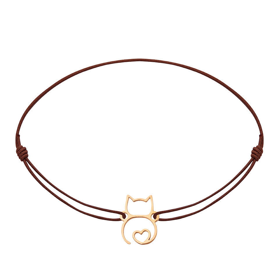 Armband - „little companion“ - rosévergoldet - Katze