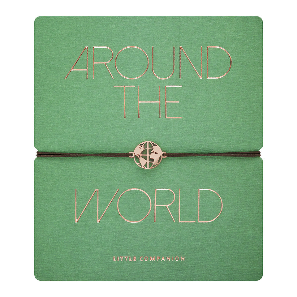 Armband - „little companion“ - rosévergoldet - Weltkugel