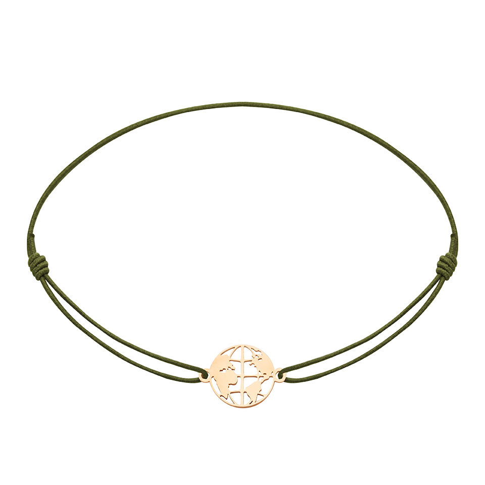 Armband - „little companion“ - rosévergoldet - Weltkugel