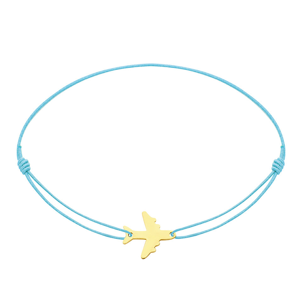 Armband - „little companion“ - vergoldet - Flugzeug