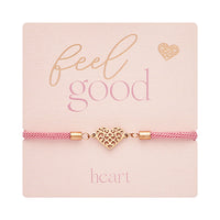 Armband - "feel good" - Edelstahl rosévergoldet - Herz