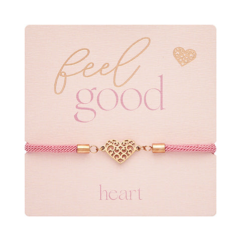 Armband - "feel good" - Edelstahl rosévergoldet - Herz