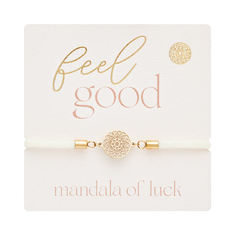 Armband - "feel good" - Edelstahl vergoldet - Mandala des Glücks