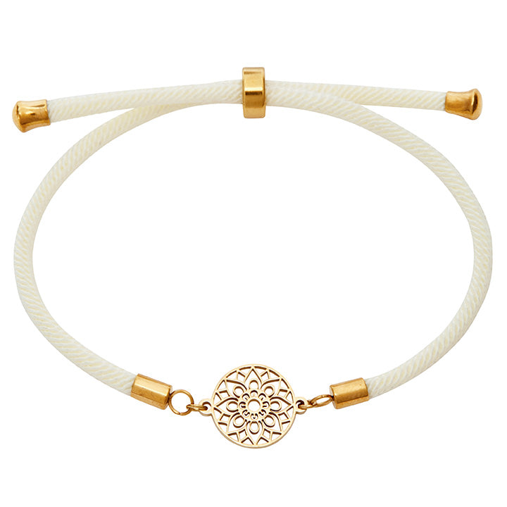 Armband - "feel good" - Edelstahl vergoldet - Mandala des Glücks