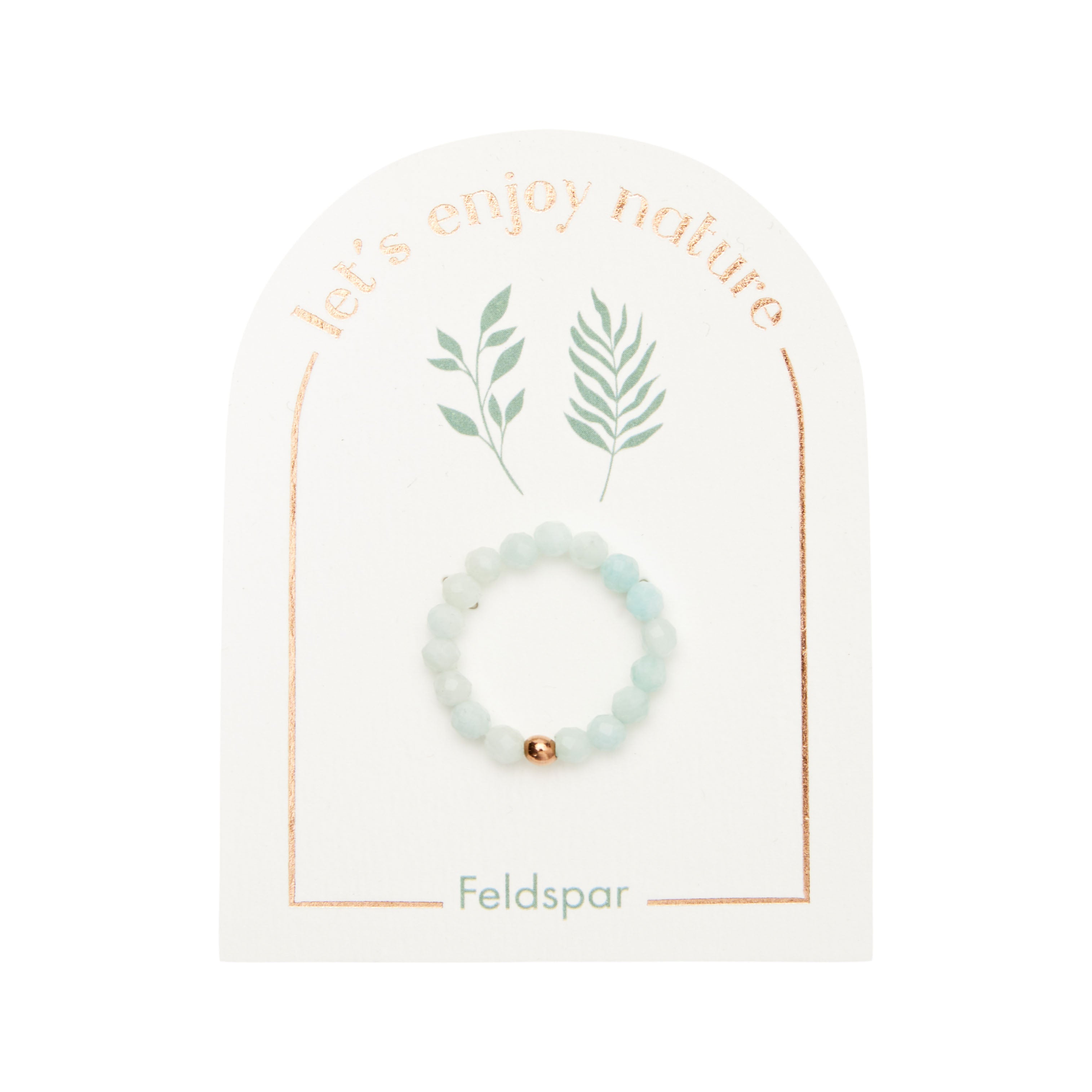Ring - "let's enjoy nature" - Feldspat gefärbt - rosévergoldet