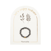 Ring - "let's enjoy nature" - Hämatit - vergoldet