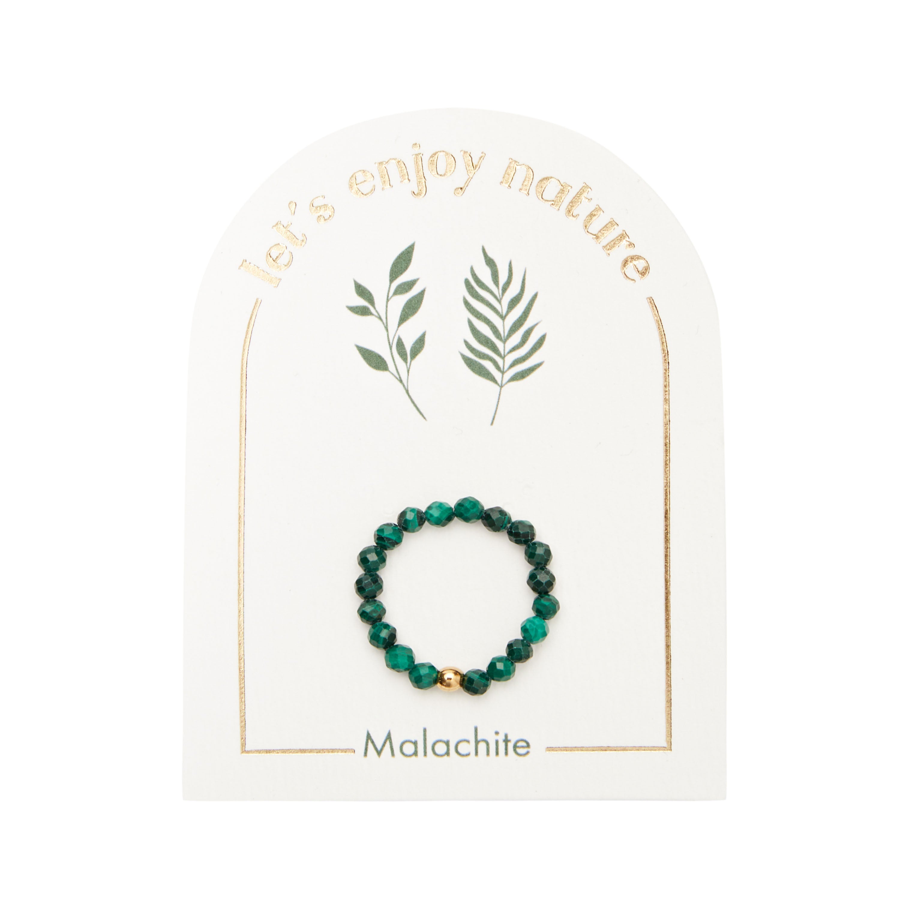 Ring - "let's enjoy nature" - Malachit - vergoldet