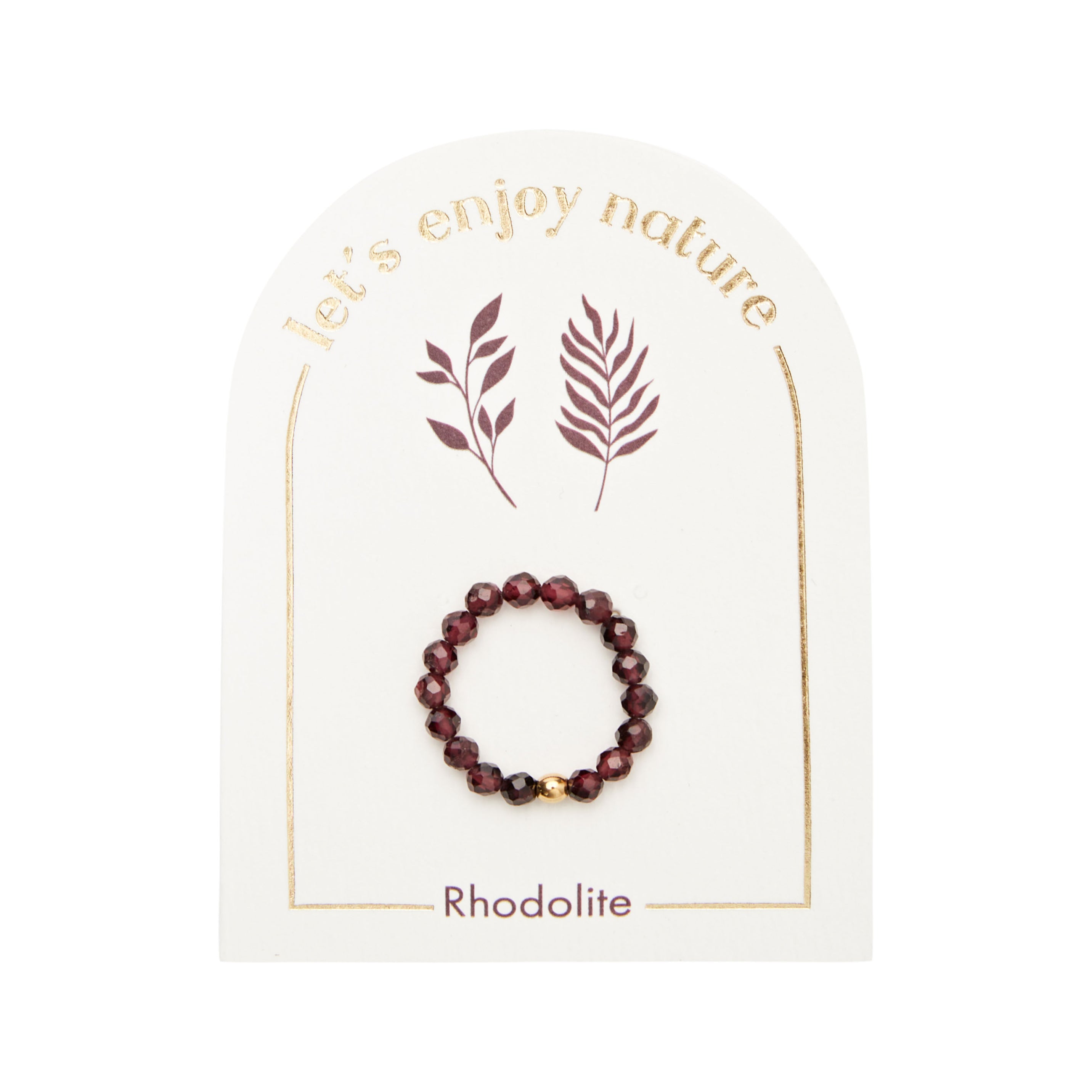 Ring - "let's enjoy nature" - Rhodolith - vergoldet