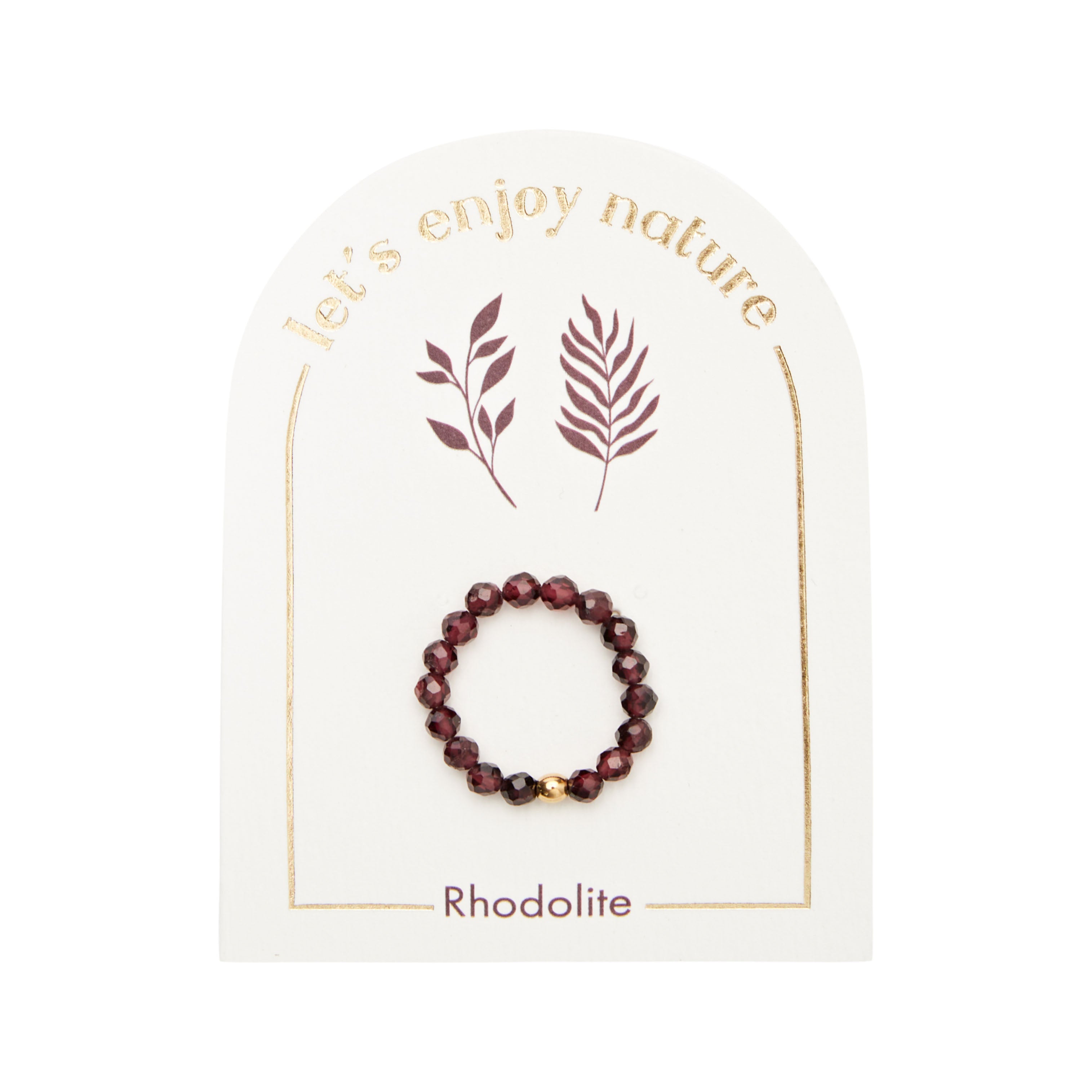 Ring - "let's enjoy nature" - Rhodolith - vergoldet