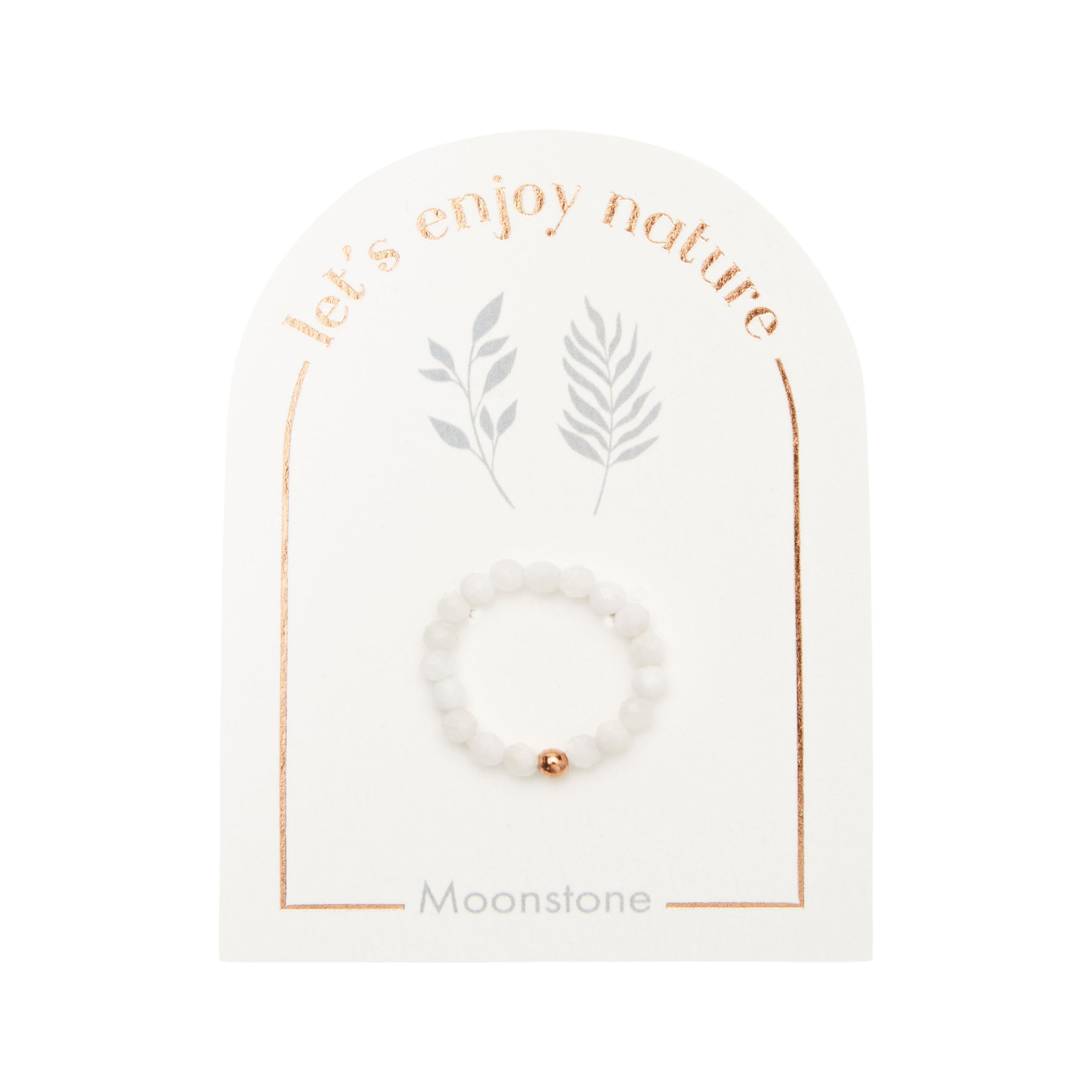 Ring - "let's enjoy nature" - Mondstein - rosévergoldet