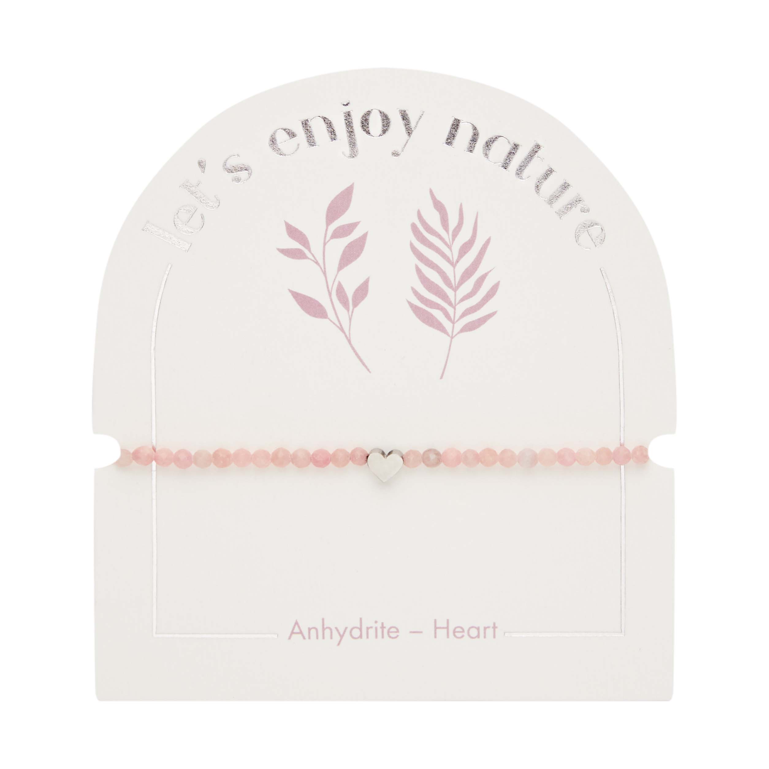 Armband - "let's enjoy nature" - Anhydrit - Edelstahl - Herz