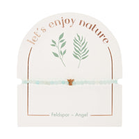 Armband - "let's enjoy nature" - Feldspat gefärbt - rosèvergoldet - Engel