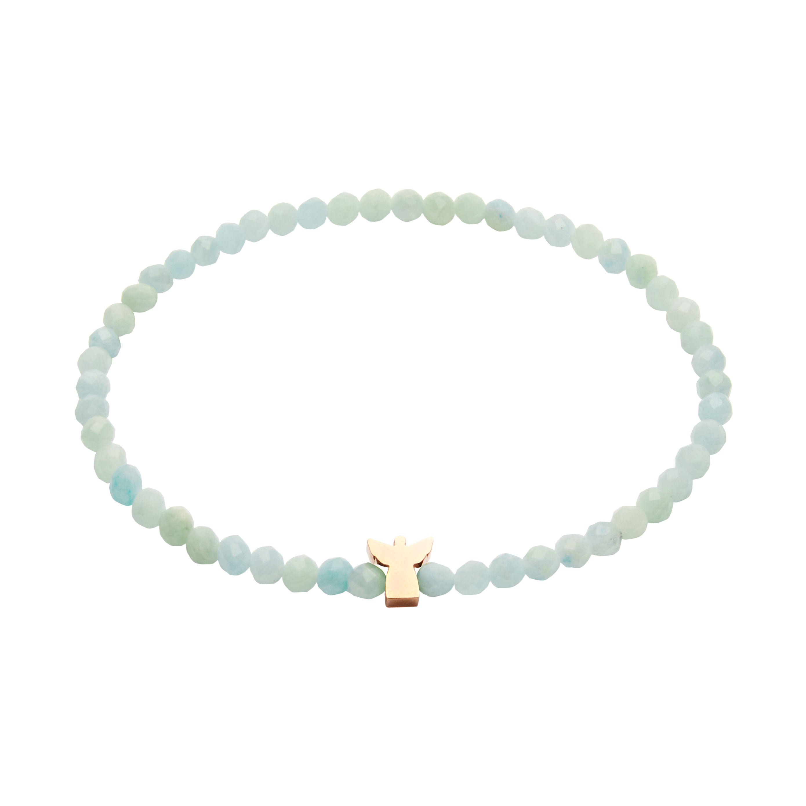 Armband - "let's enjoy nature" - Feldspat gefärbt - rosèvergoldet - Engel