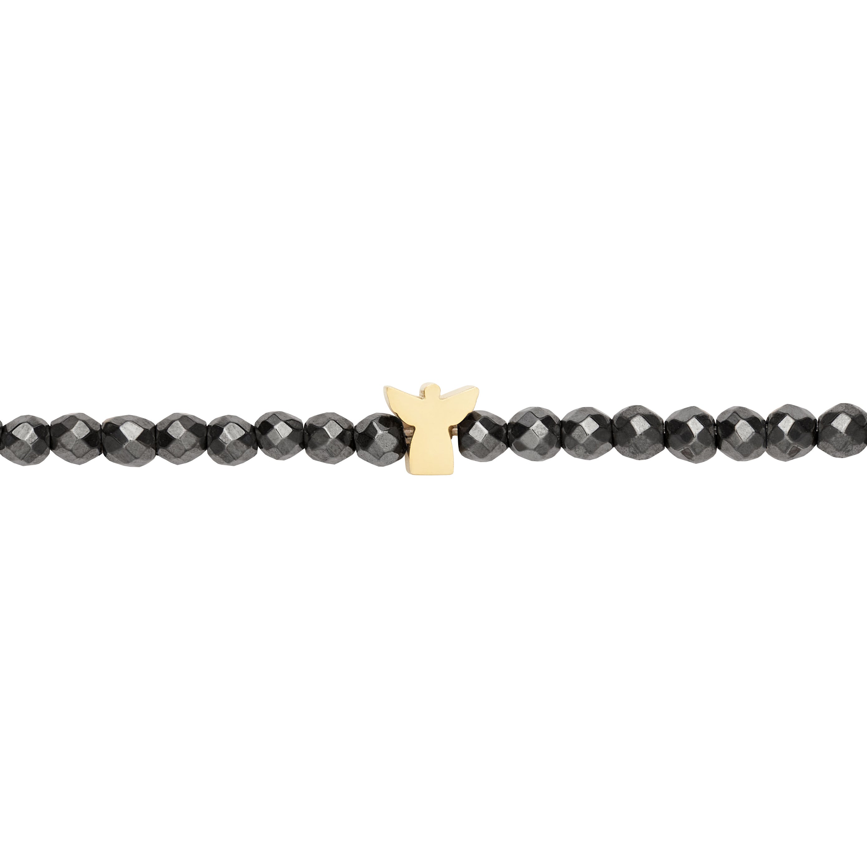 Armband - "let's enjoy nature" - Hämatit - vergoldet - Engel