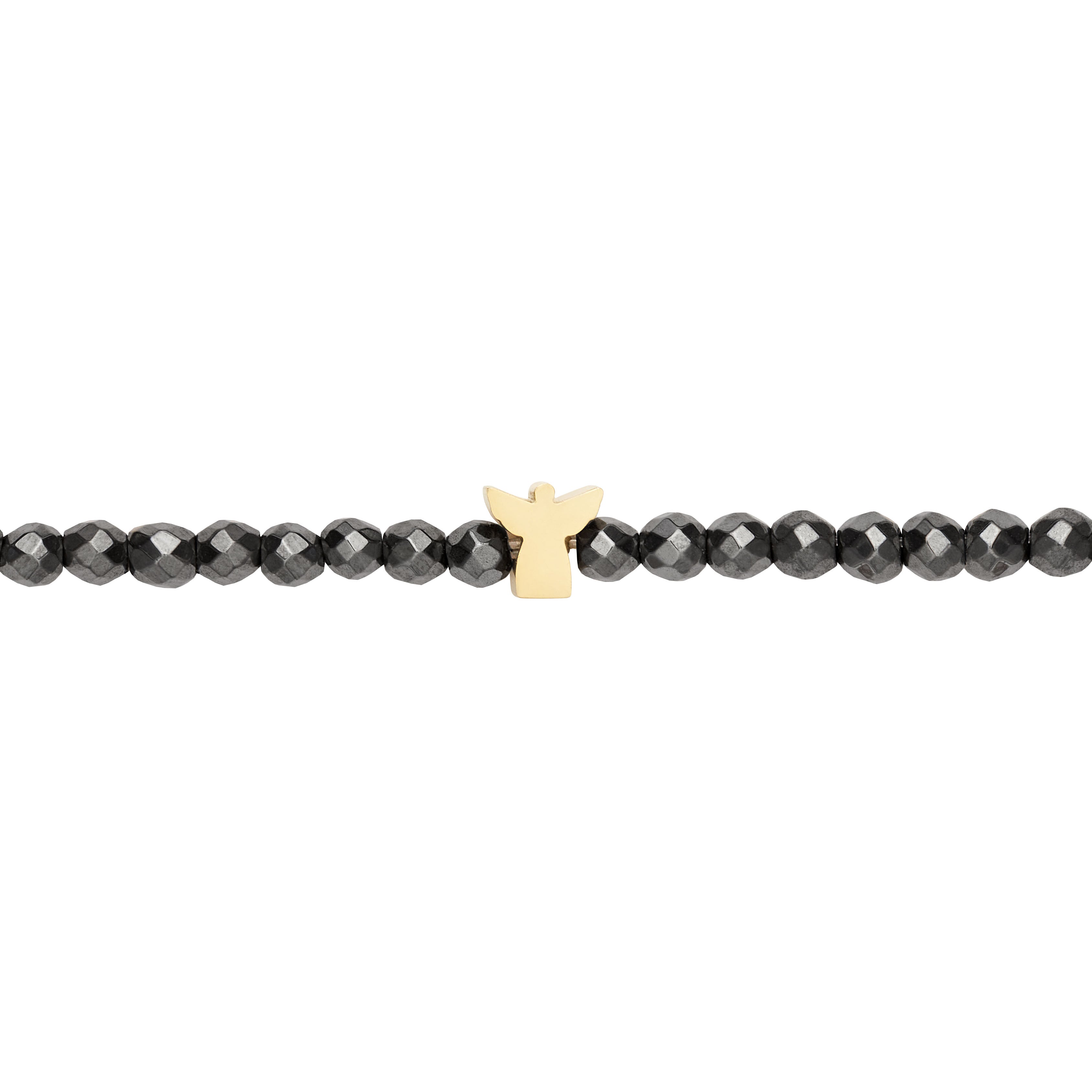 Armband - "let's enjoy nature" - Hämatit - vergoldet - Engel