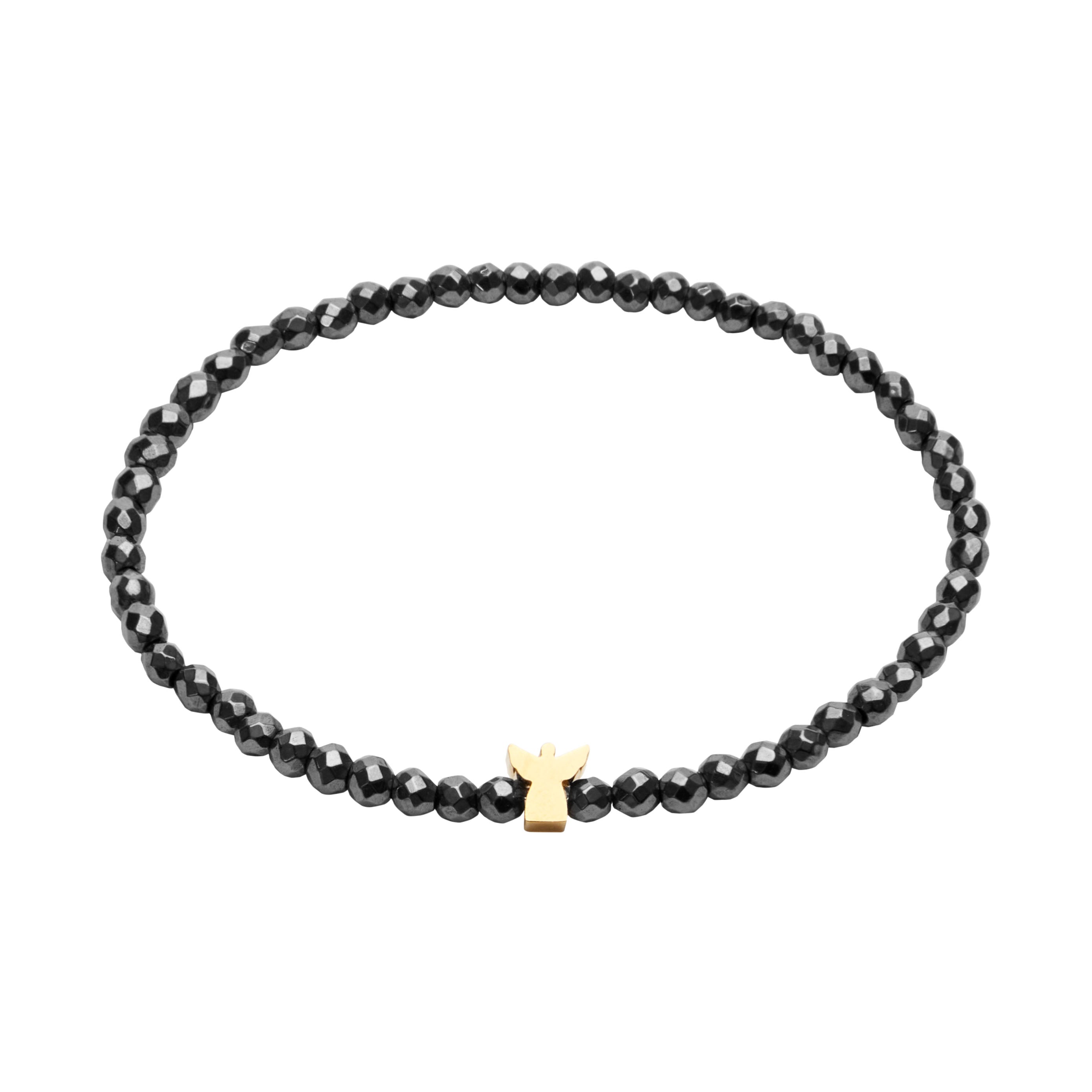 Armband - "let's enjoy nature" - Hämatit - vergoldet - Engel