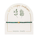 Armband - "let's enjoy nature" - Malachit - vergoldet - Schmetterling