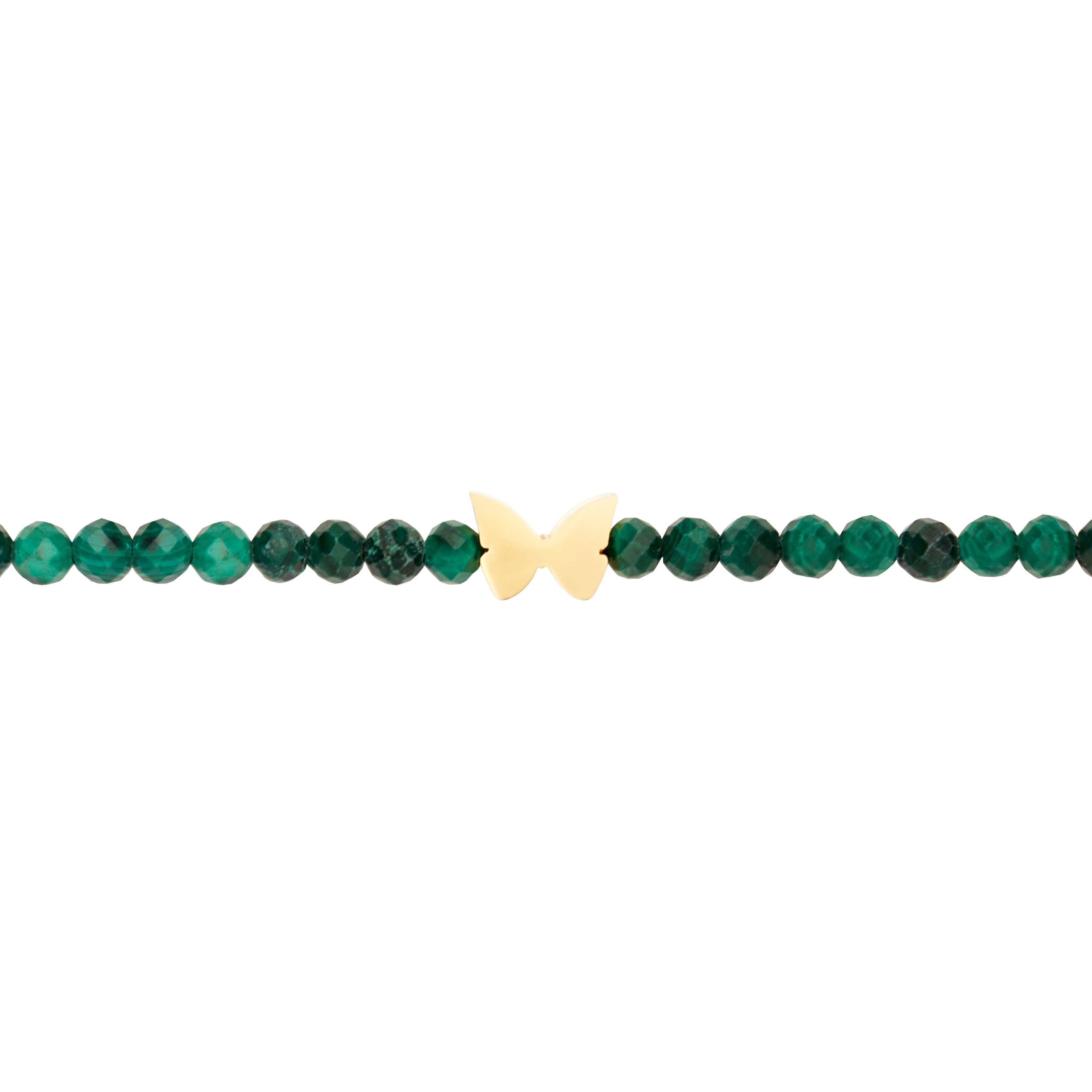 Armband - "let's enjoy nature" - Malachit - vergoldet - Schmetterling