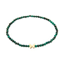 Armband - "let's enjoy nature" - Malachit - vergoldet - Schmetterling