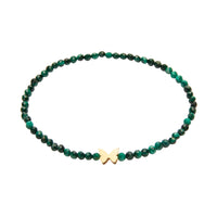 Armband - "let's enjoy nature" - Malachit - vergoldet - Schmetterling