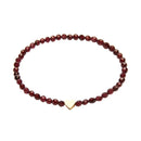 Armband - "let's enjoy nature" - Rhodolith - vergoldet - Herz