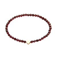 Armband - "let's enjoy nature" - Rhodolith - vergoldet - Herz