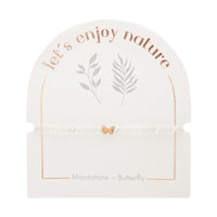 Armband - "let's enjoy nature" - Mondstein - rosévergoldet - Schmetterling