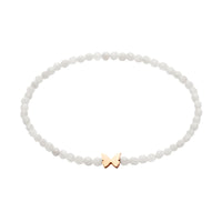 Armband - "let's enjoy nature" - Mondstein - rosévergoldet - Schmetterling