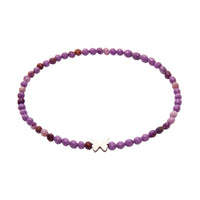 Armband - "let's enjoy nature" - Sugilith - Edelstahl - Schmetterling