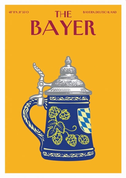 Postkarte: The Bayer - Bierkrug