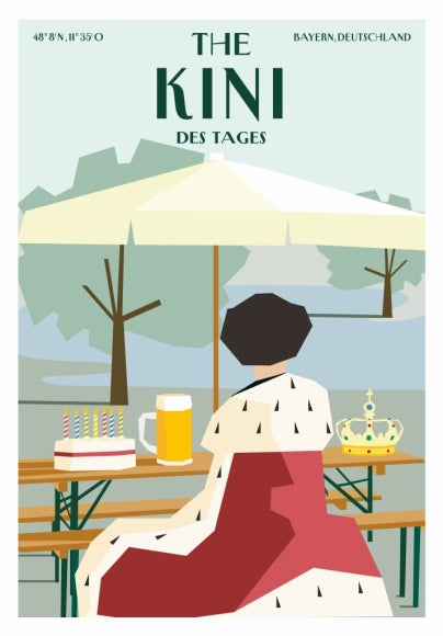 Postkarte: The Kini des Tages - Biergarten