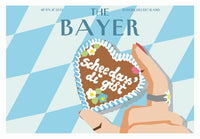 Postkarte: The Bayer - schee dass' di gibt - Lebkuchenherz