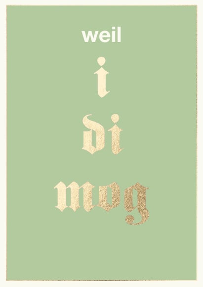 Postkarte Bayern - weil i di mog