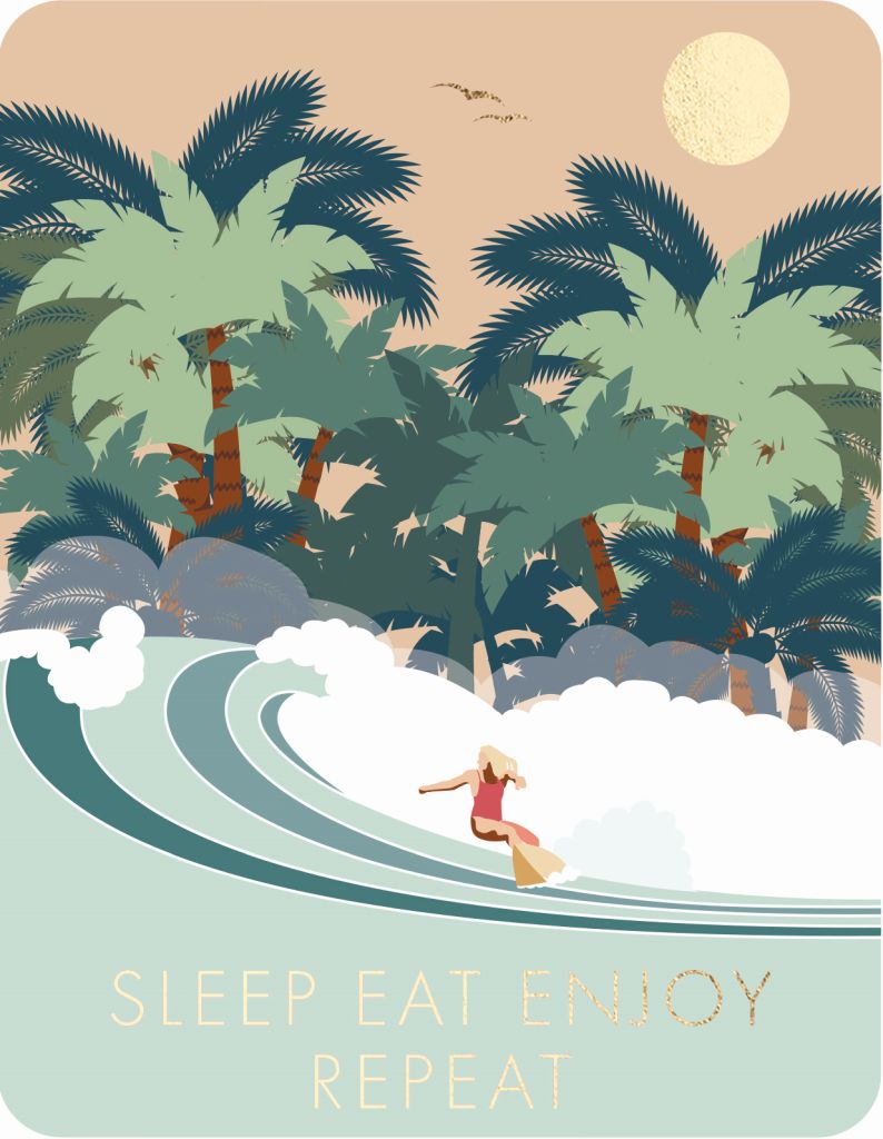 Postkarte Sleep Eat Enjoy Repeat