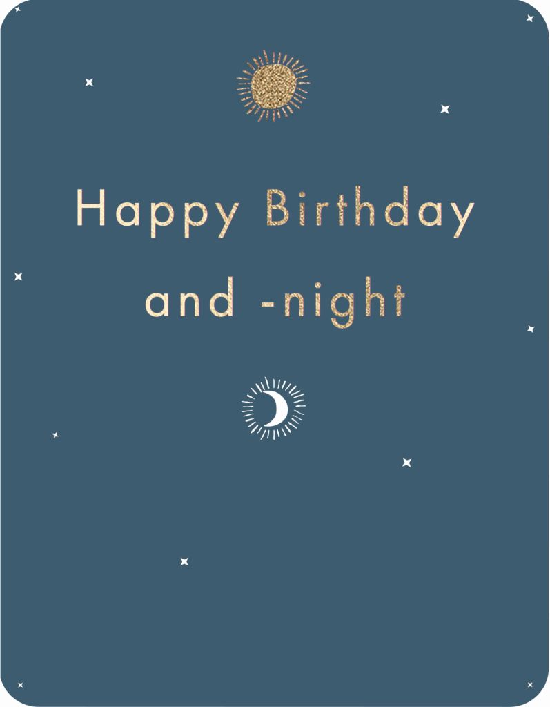 Postkarte Happy Birthday and -night