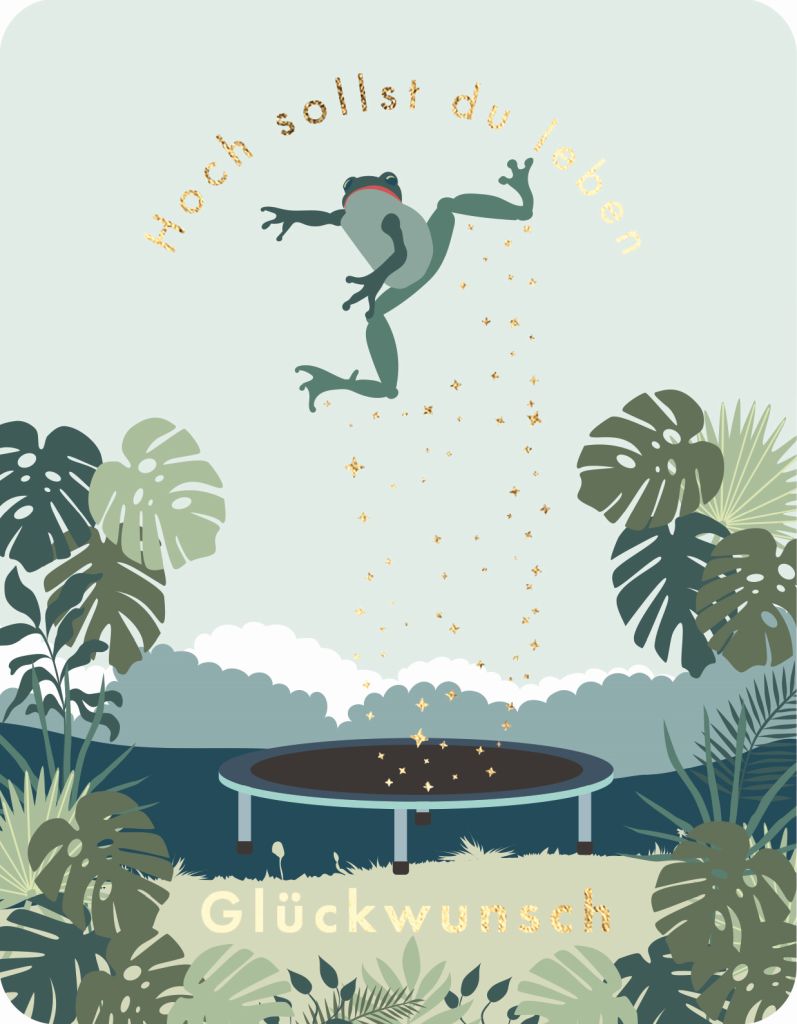 Postkarte Hoch sollst du leben Glückwunsch - Forsch