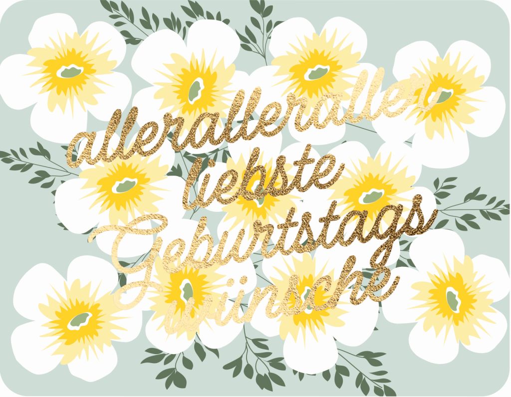 Postkarte - Green Wave - allerallerallerliebste Geburtstagswünsche