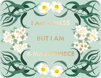 Postkarte - Green Wave - I am a mess but i am a masterpiece