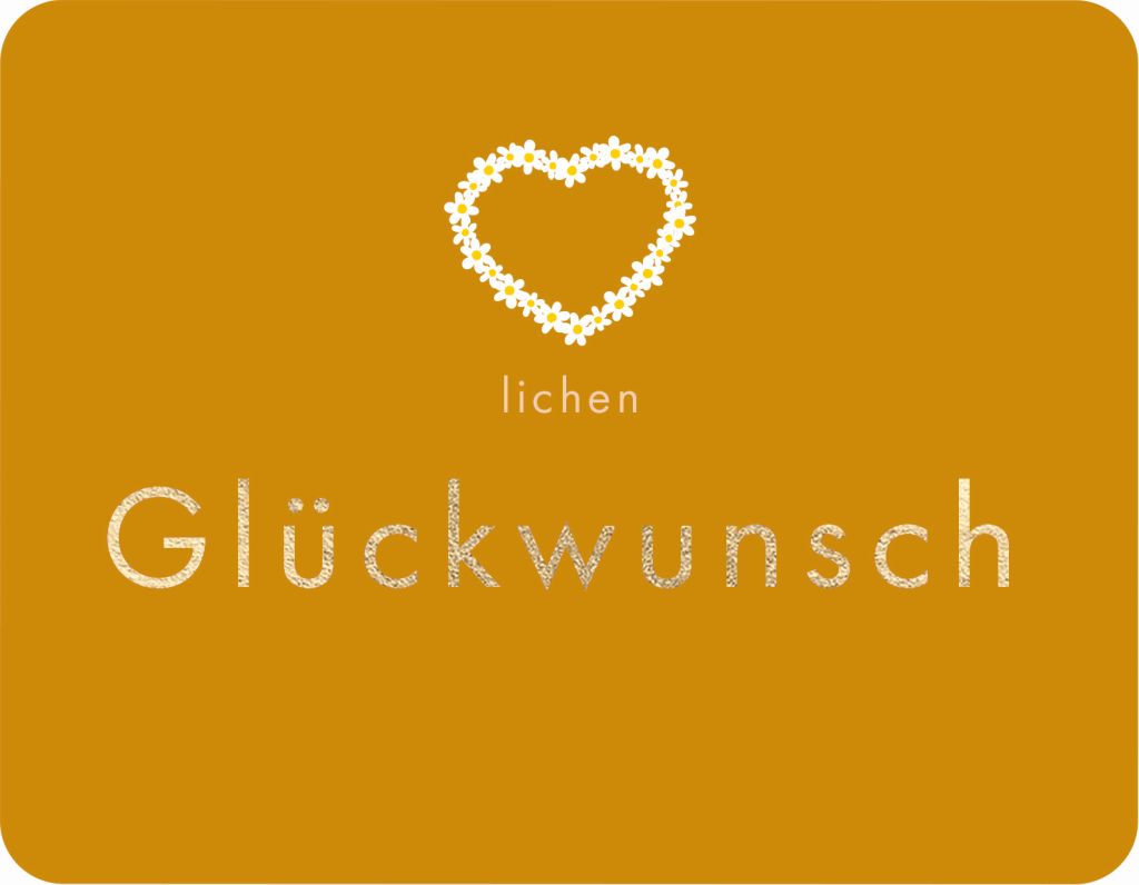 Postkarte Herzlichen Glückwunsch - Blumenherz