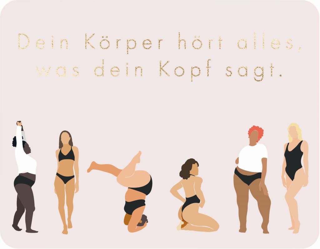 Postkarte - Green Wave - Dein Körper hört alles, was dein Kopf sagt.