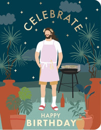 Doppelkarte - Green Wave - Celebrate Happy Birthday Barbecue