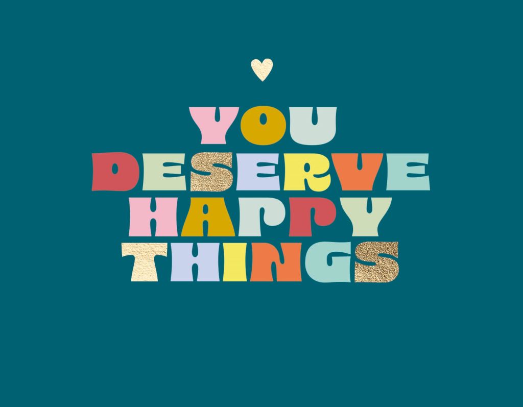 Postkarte - Green Wave -  You deserve happy things