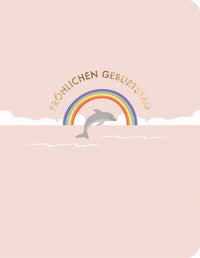 Doppelkarte - Green Wave - Fröhlichen Geburtstag Delfin