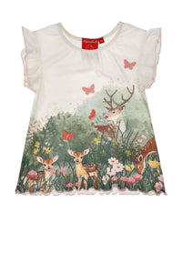 Kleinkinder-Shirt mit Flügelärmelchen "Hirschfamilie!