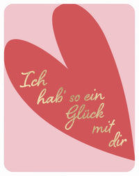 Postkarte - Green Wave - Ich hab' so ein Glück mit dir - Herz