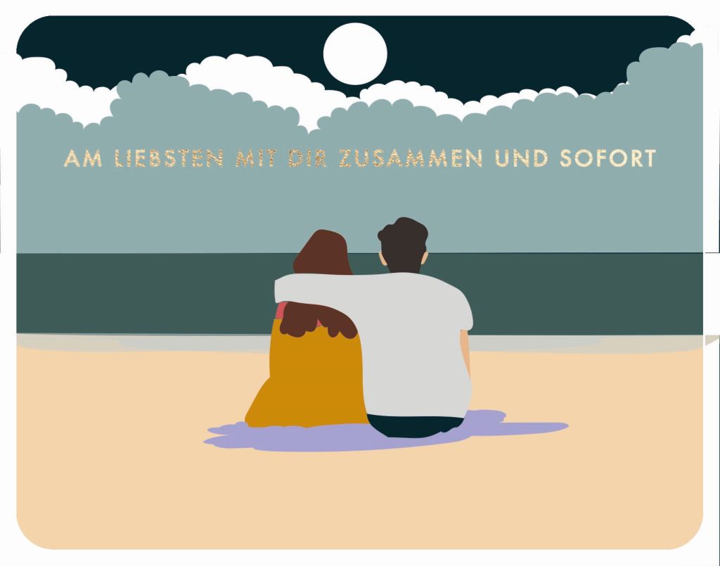 Postkarte - Green Wave - Am liebsten mit dir zusammen und sofort