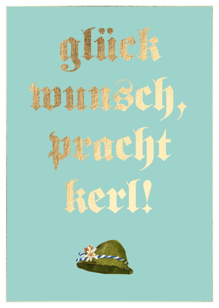 Doppelkarte Bayern - glückwunsch, prachtkerl