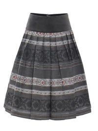 Berwin Eleganter Passenrock mit breitem Jacquard-Streifen