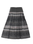 Berwin Eleganter Passenrock mit breitem Jacquard-Streifen